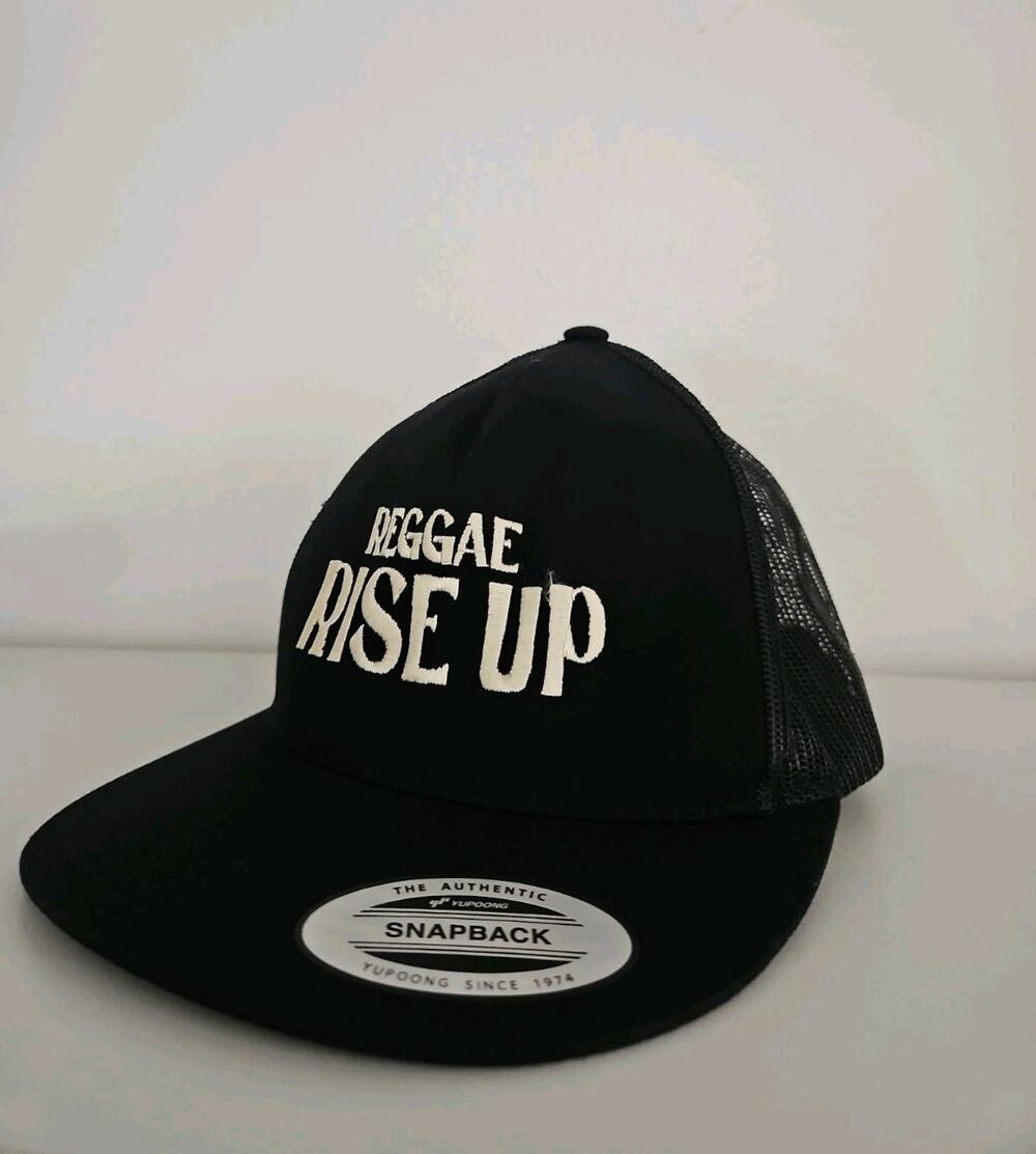 Reggae Rise Up Yupoong SnapBack Classic Black Mesh Baseball Hat Cap